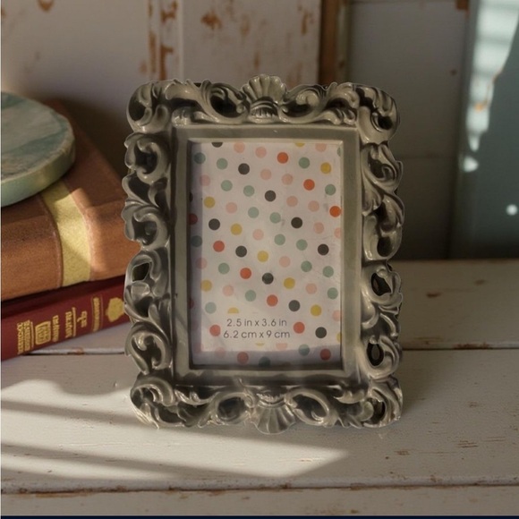 𝙵𝚕𝚊𝚜𝚑 𝚂𝚊𝚕𝚎 ✮ Elegant Gothic Gray Ornate Photo Frame Goth Coquette Decor - Picture 1 of 6